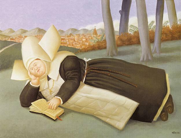 Fernando Botero Reclined Nun